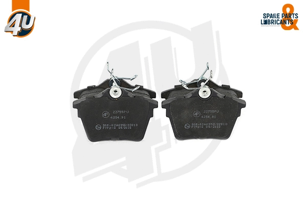 Kit de plaquettes de frein, frein à disque 4U Autoparts 22755PU