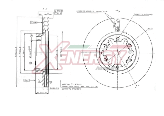 Disque de frein AP XENERGY X602798