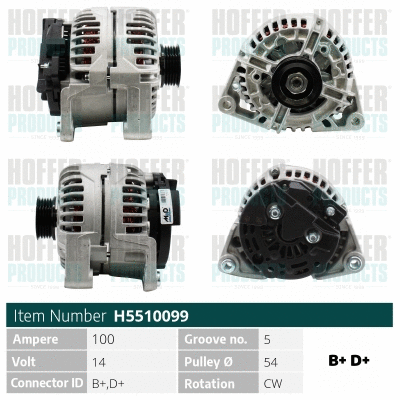 Alternateur HOFFER H5510099