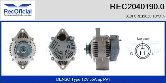 Alternateur RECOFICIAL REC2040190.0