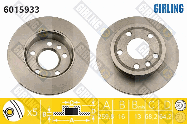 Disque de frein GIRLING 6015933