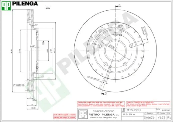 Disque de frein PILENGA V633