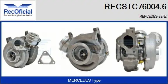 Turbocompresseur, suralimentation RECOFICIAL RECSTC76004.6