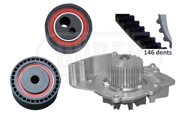 Pompe à eau + kit de courroie crantée DÜRER PA121351