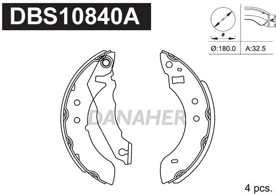 Jeu de mâchoires de frein DANAHER DBS10840A