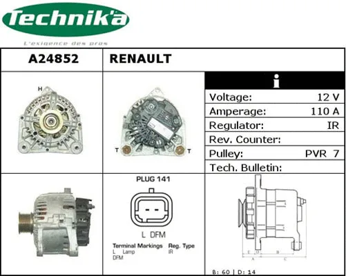 Alternateur Technika A24852