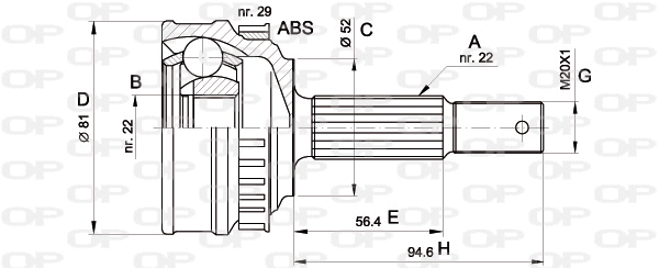 Jeu de joints, arbre de transmission OPEN PARTS CVJ5053.10