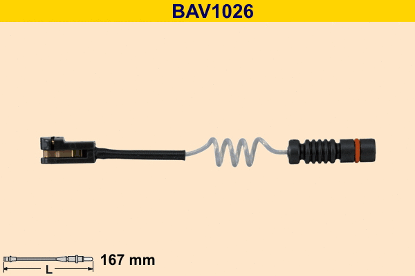 Contact d'avertissement, usure des plaquettes de frein BARUM BAV1026