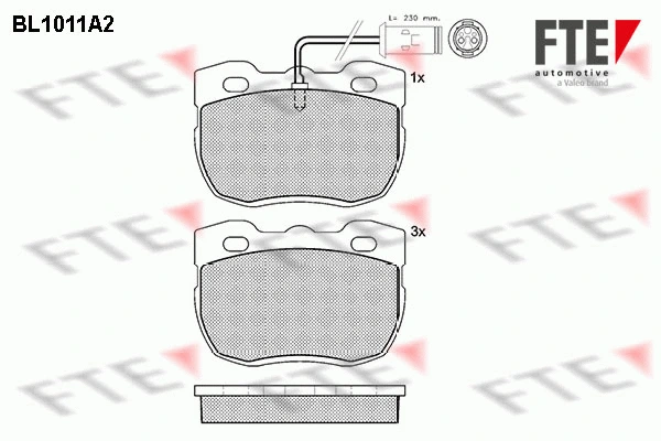 Kit de plaquettes de frein, frein à disque FTE 9010005