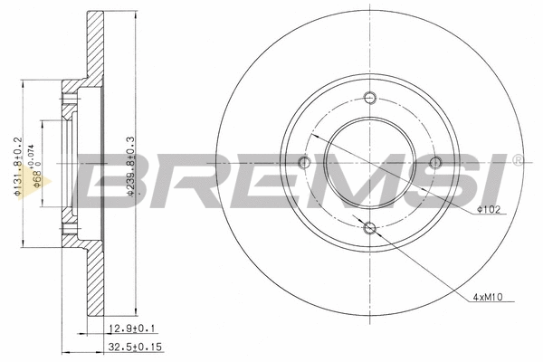 Disque de frein BREMSI CD6282S