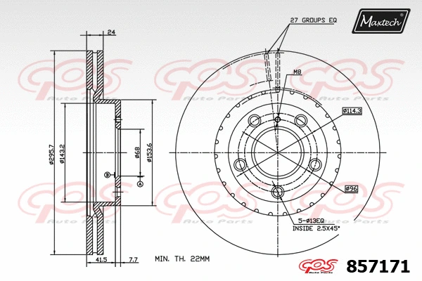 Disque de frein MAXTECH 857171