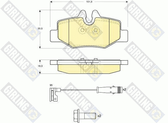 Kit de plaquettes de frein, frein à disque GIRLING 6116014