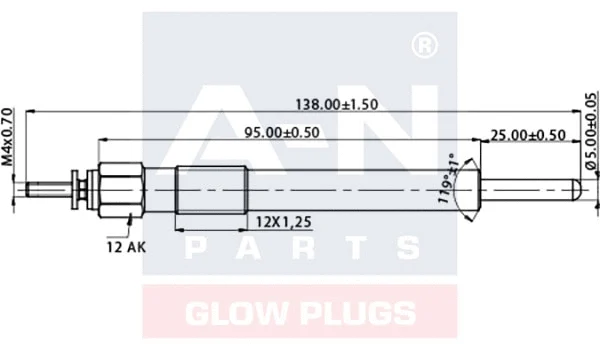Bougie de préchauffage A-N PARTS A-N050050