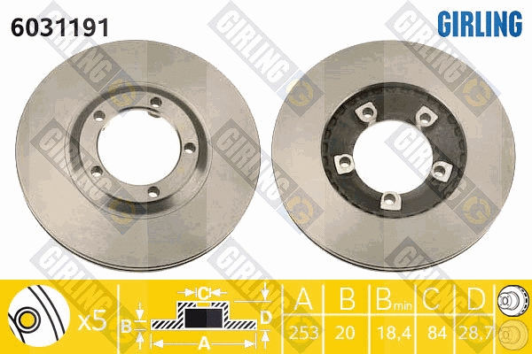 Disque de frein GIRLING 6031191