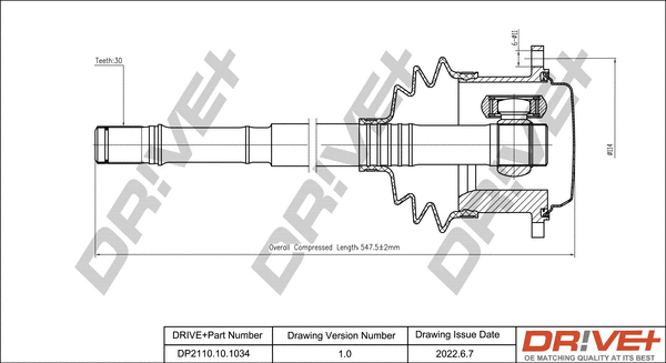 Arbre de transmission Dr!ve+ DP2110.10.1034