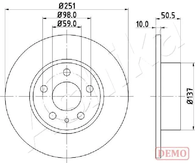 Disque de frein ASHIKA 61-00-0202C