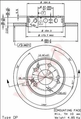 Disque de frein VILLAR 628.1205