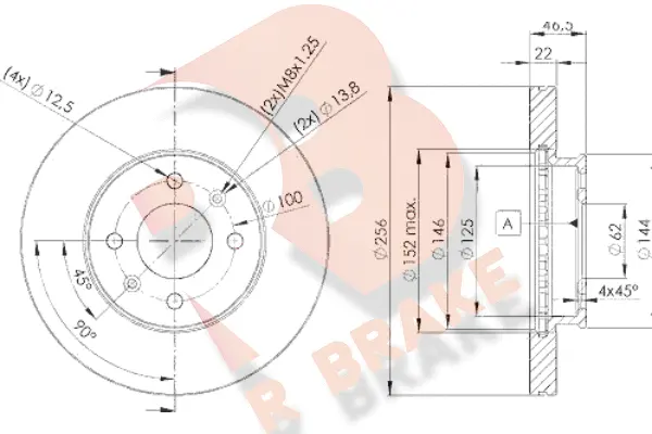 Disque de frein R BRAKE 78RBD25101