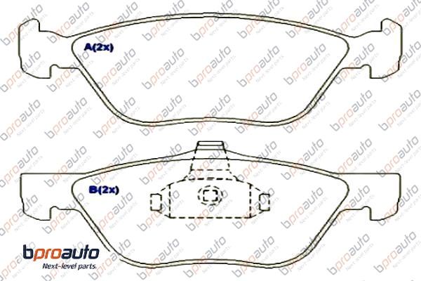 Kit de plaquettes de frein, frein à disque BPROAUTO 1BP30942AA