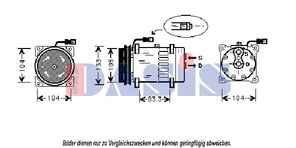 Compresseur, climatisation AKS DASIS 850703N