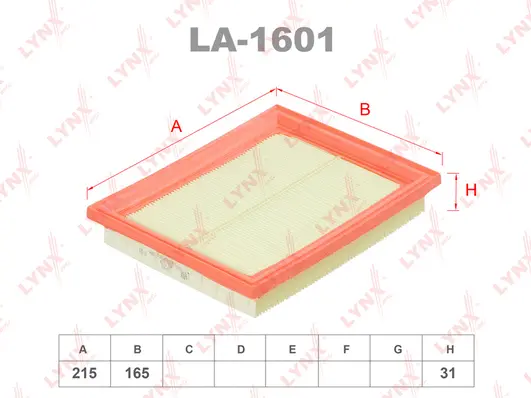 Filtre à air LYNXAUTO LA-1601
