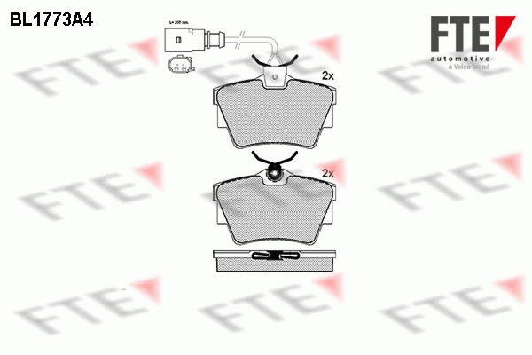 Kit de plaquettes de frein, frein à disque FTE 9010343