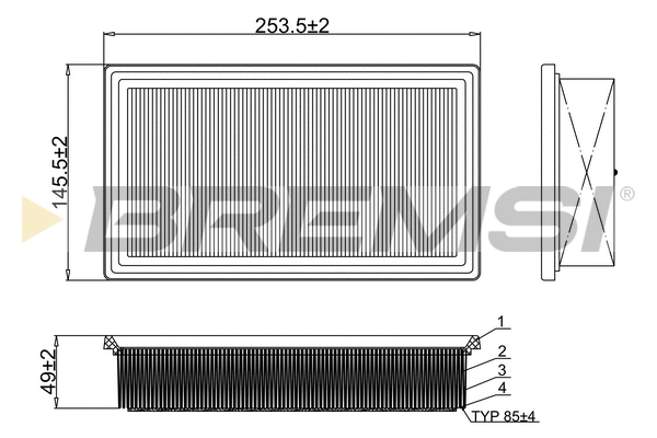 Filtre à air BREMSI FA1102