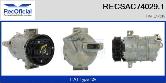Compresseur, climatisation RECOFICIAL RECSAC74029.1