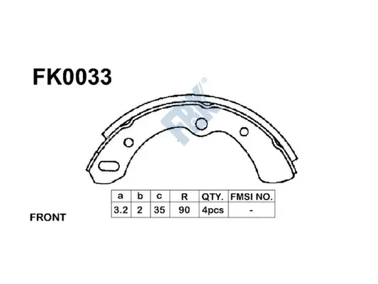 Jeu de mâchoires de frein FBK FK0033