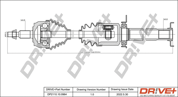 Arbre de transmission Dr!ve+ DP2110.10.0964