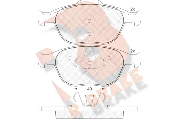 Kit de plaquettes de frein, frein à disque R BRAKE RB1537