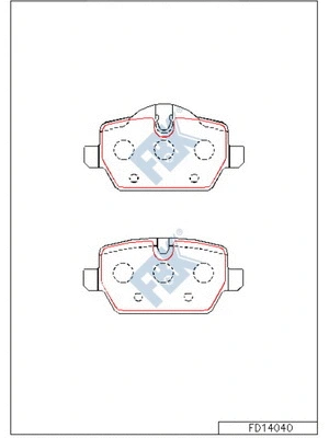 Kit de plaquettes de frein, frein à disque FBK FD14040