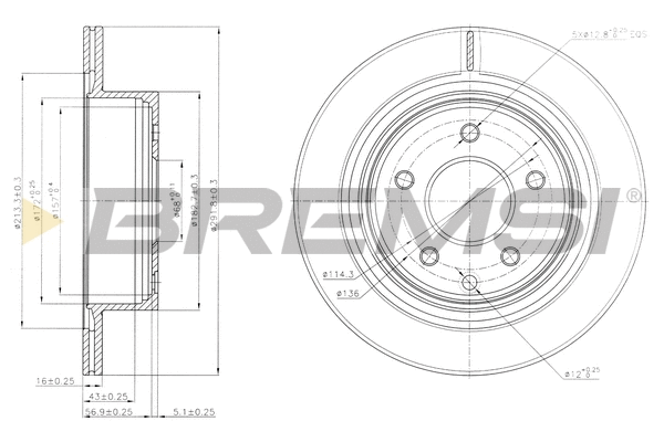 Disque de frein BREMSI CD7579V