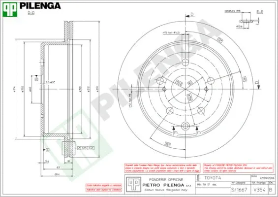 Disque de frein PILENGA V354