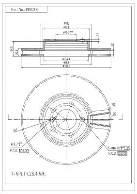 Disque de frein FI.BA FBD218