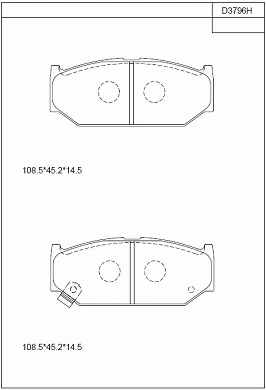 Kit de plaquettes de frein, frein à disque ASIMCO KD3796H