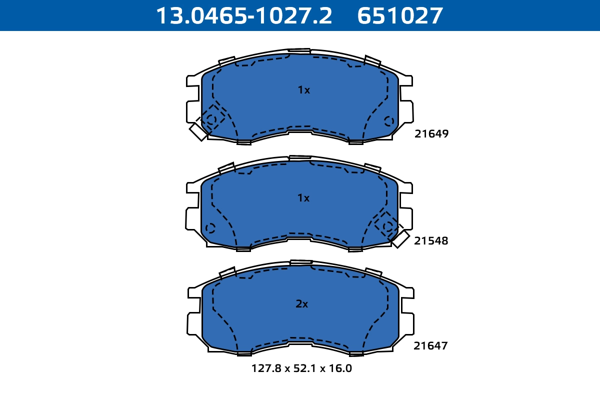 Kit de plaquettes de frein, frein à disque ATE-APAC 13.0465-1027.2