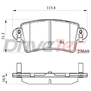 Kit de plaquettes de frein, frein à disque DriveTec DPAD1747