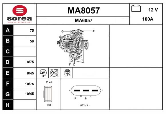 Alternateur SNRA MA8057