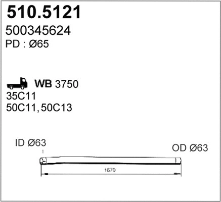 Tuyau d'échappement ASSO 510.5121