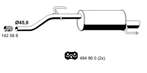 Silencieux arrière ERNST 013079