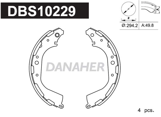 Jeu de mâchoires de frein DANAHER DBS10229