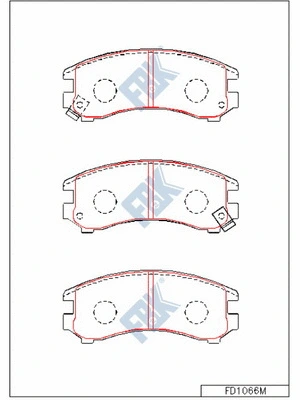 Kit de plaquettes de frein, frein à disque FBK FD1066M