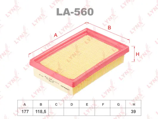 Filtre à air LYNXAUTO LA-560