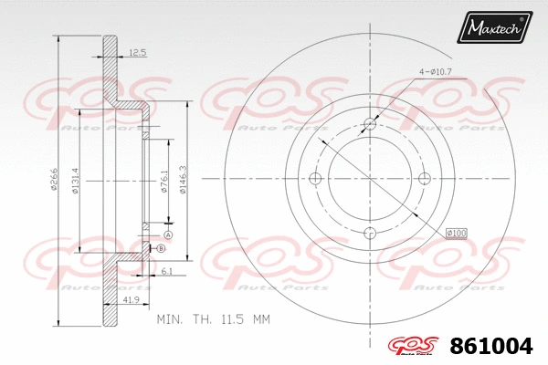 Disque de frein MAXTECH 861004