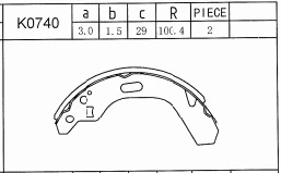 Jeu de mâchoires de frein ASIMCO K0740