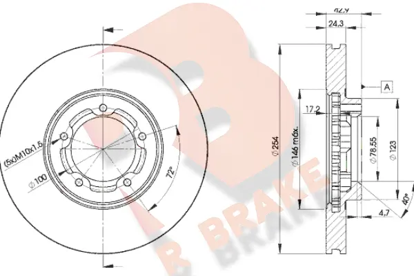 Disque de frein R BRAKE 78RBD25610