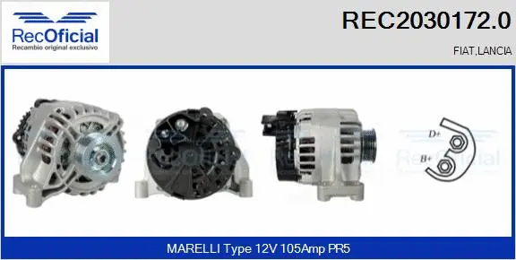 Alternateur RECOFICIAL REC2030172.0