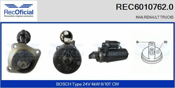 Démarreur RECOFICIAL REC6010762.0