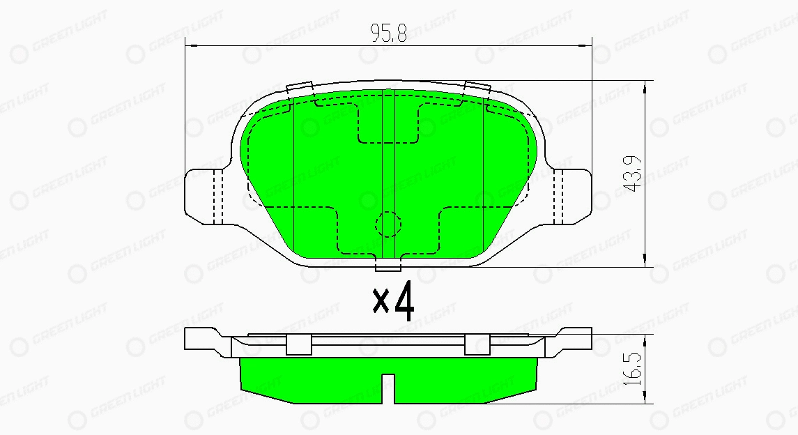 Kit de plaquettes de frein, frein à disque Automotive Adriado GLBP0098